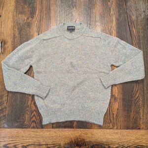Lands' End 100% Wool Pale Teal Crewneck Sweater